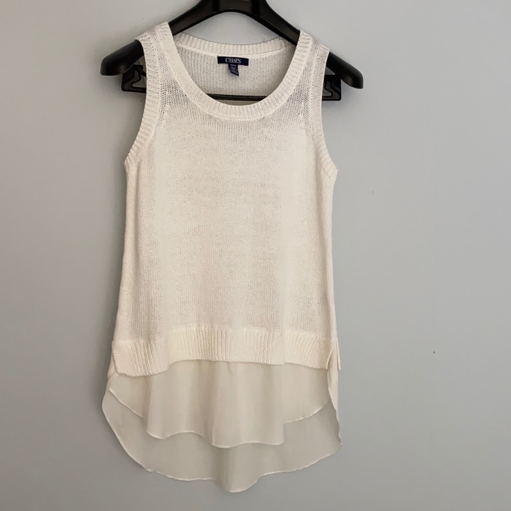 Cream color flowing top. Size Petite S.